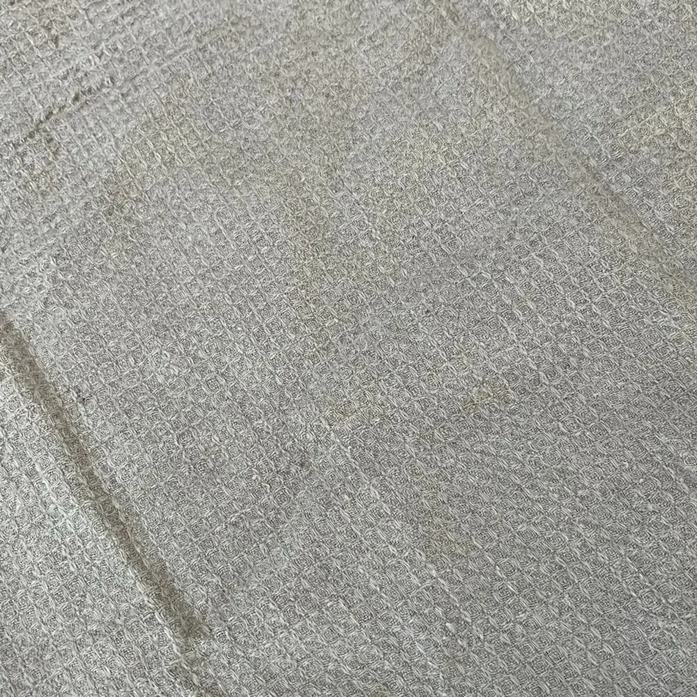 Thing Stories Bath Towel Natural Linen Light Gray Waffle Bath Towel 53 x 24